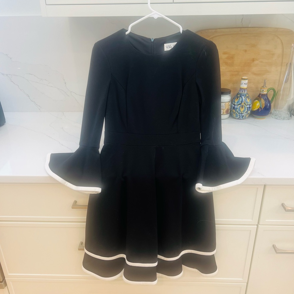 Eliza J Black Dress with White Label Detail